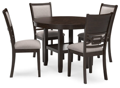 Langwest Dining Table and 4 Chairs (Set of 5) - Brown