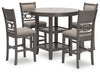 Mesa de comedor Wrenning de altura de mostrador y 4 taburetes (juego de 5)