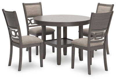 Wrenning Dining Table and 4 Chairs (Set of 5) - Gray