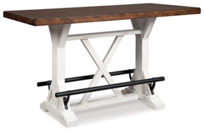 Mesa de comedor de altura de mostrador Valebeck - Blanco/Marrón