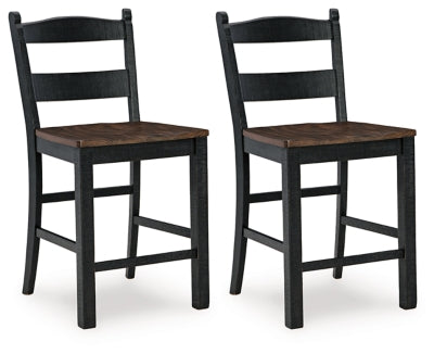 Valebeck Counter Height Barstool - Black/Brown