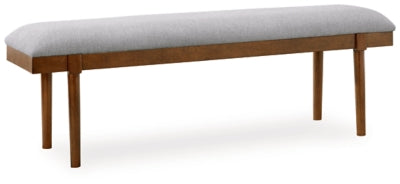 Lyncott 59" Upholstered Dining Bench - Gray/Brown