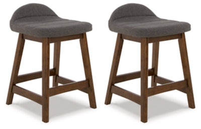 Lyncott Counter Height Bar Stool - Charcoal/Brown