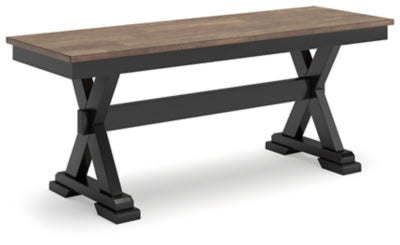 Wildenauer 50" Dining Bench - Brown/Black