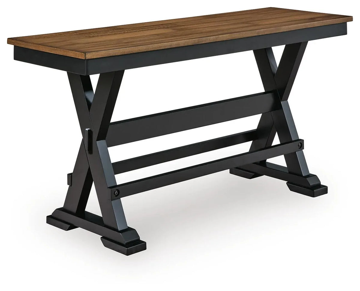 Wildenauer 48" Counter Height Bench - Brown/Black