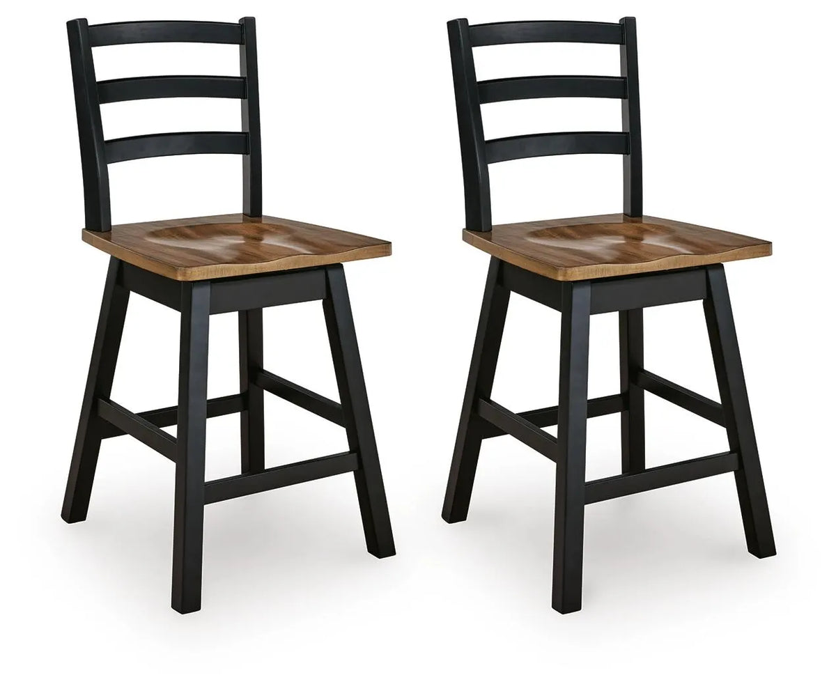 Wildenauer Counter Height Swivel Barstool - Brown/Black
