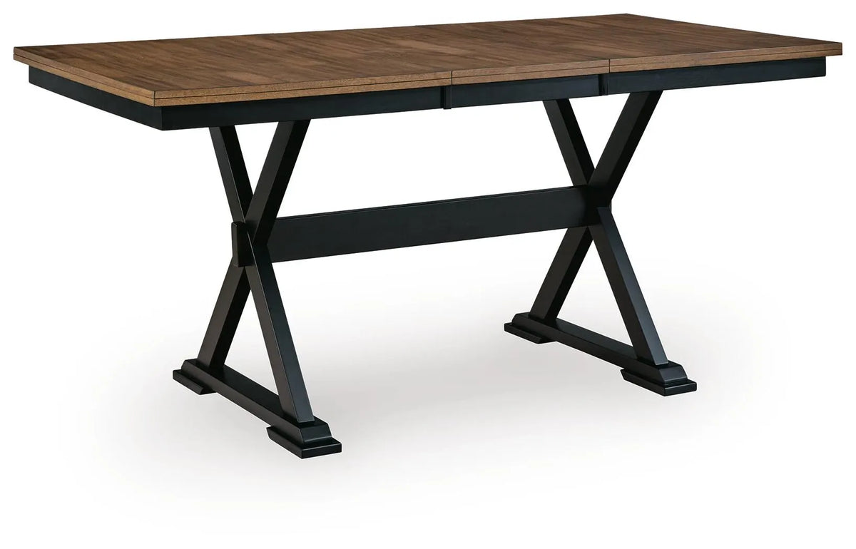 Mesa extensible de mariposa con altura de mostrador Wildenauer - Marrón/Negro