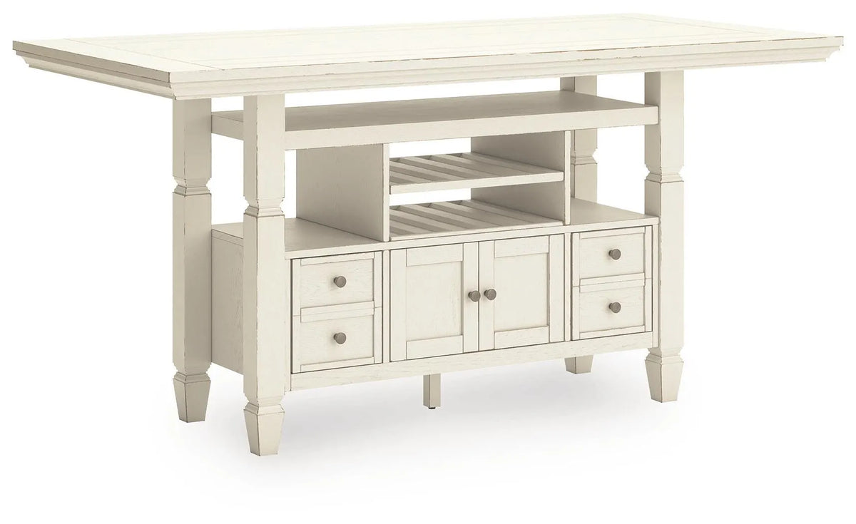 Mesa de comedor Robbinsdale de altura de mostrador - Blanco antiguo
