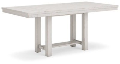 Mesa extensible de comedor Robbinsdale de altura de mostrador - Blanco antiguo