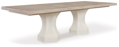 Mesa extensible de comedor Jorlaina - Marrón grisáceo claro
