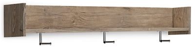 Oliah Wall Mounted Coat Rack with Shelf - Natural