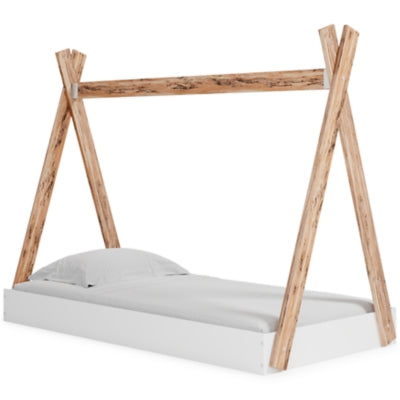 Piperton Twin Tent Complete Bed in Box - Two-tone Brown/White