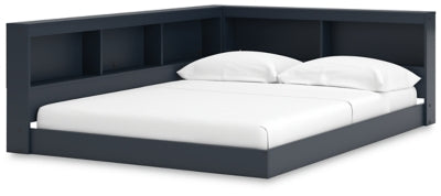 Cama Simmenfort con estantería completa y espacio de almacenamiento