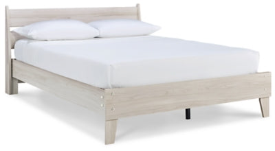 Cama Queen con plataforma y paneles Socalle - Natural