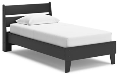 Cama de plataforma con dos paneles Socalle - Negro