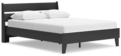 Cama Queen con plataforma y paneles Socalle - Negro