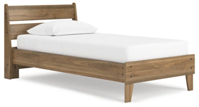 Deanlow Twin Platform Panel Bed - Honey