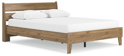 Cama Queen con plataforma y paneles Deanlow - Miel