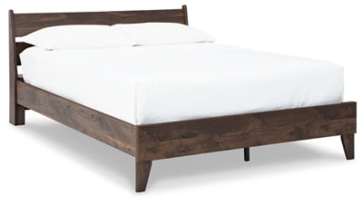 Cama Queen con plataforma y paneles Calverson - Moca