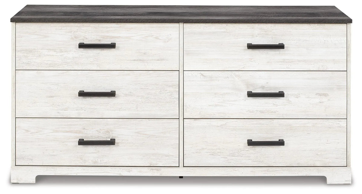 Shawburn Dresser - Whitewash/Charcoal Gray