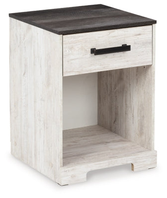 Shawburn Nightstand - Whitewash/Charcoal Gray