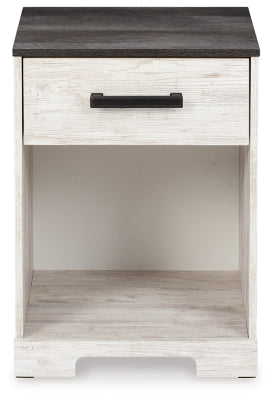Shawburn Nightstand - Whitewash/Charcoal Gray