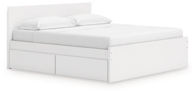 Cama con plataforma Onita King con dos laterales de almacenamiento