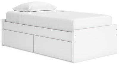 Onita Twin Platform Bed with 1 Side Storage - White