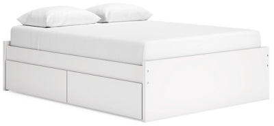Cama Queen Onita con plataforma y dos laterales de almacenamiento - Blanco