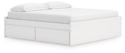 Cama Onita King con plataforma y almacenamiento en un lado