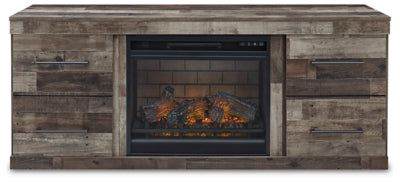 Derekson TV Stand with Electric Fireplace - Multi Gray