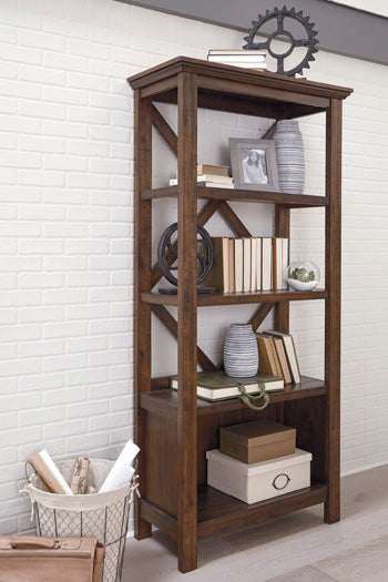 Librería Baldridge de 75" - Marrón rústico
