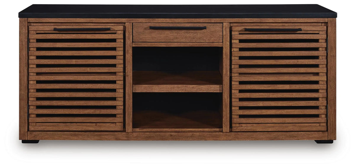 Kallari Credenza - Warm Brown/Black