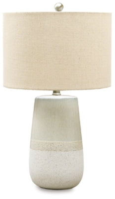 Shavon Table Lamp - Beige/White