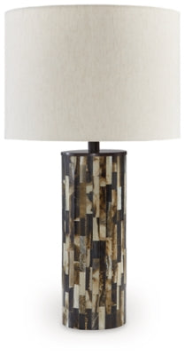 Lámpara de mesa Ellford - Negro/Marrón/Crema