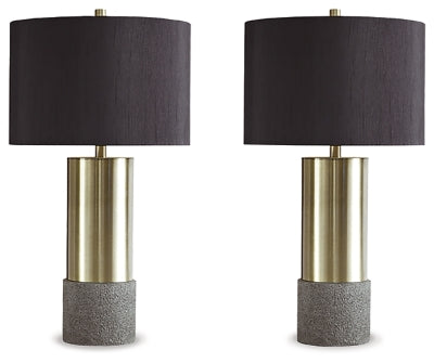 Jacek Table Lamp (Set of 2) - Gray/Brass Finish