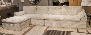 Canefield Armless Chair with Ottoman