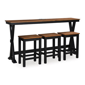 Juego de mesa de comedor y 3 taburetes altos Wildenauer
