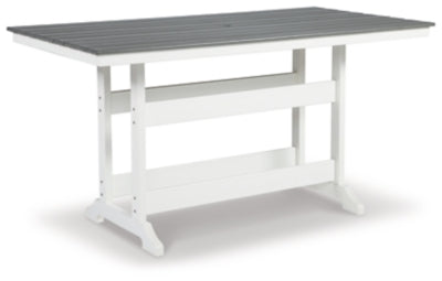 Transville Outdoor Counter Height Dining Table - Gray/White