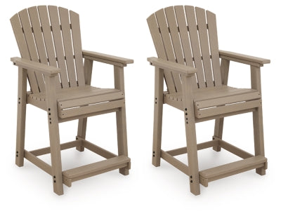 Sandy Dune Outdoor Counter Height Bar Stool (Set of 2) - Medium Brown