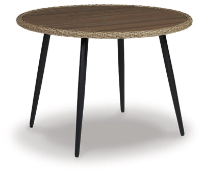 Amaris Outdoor Dining Table - Brown/Black