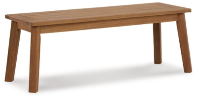 Janiyah Outdoor Dining Bench - Light Brown