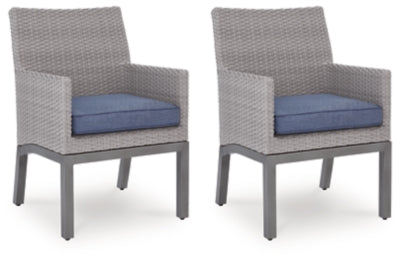 Dillon Beach Outdoor Arm Chair with Cushion (Set of 2) - Blue/Gray