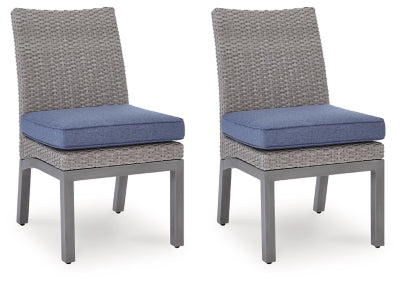 Dillon Beach Outdoor Side Chair with Cushion (Set of 2) - Blue/Gray