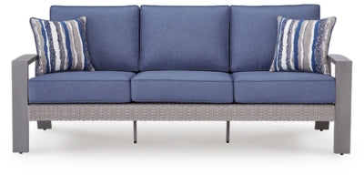 Dillon Beach Outdoor Sofa with Cushion - Blue/Gray
