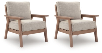 Sillón de exterior Cliffs Beach con cojín (juego de 2) - Madera a la deriva
