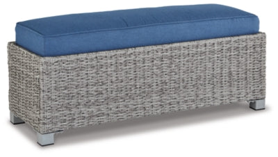 Naples Beach Outdoor Bench with Cushion - Light Gray