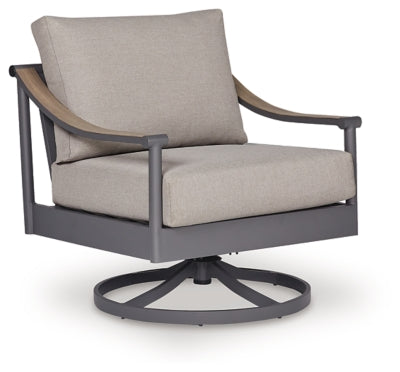 North Island Outdoor Swivel Lounge with Cushion - Gray