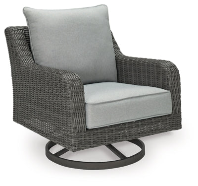 Sillón giratorio para exteriores Elite Park con cojín - Gris