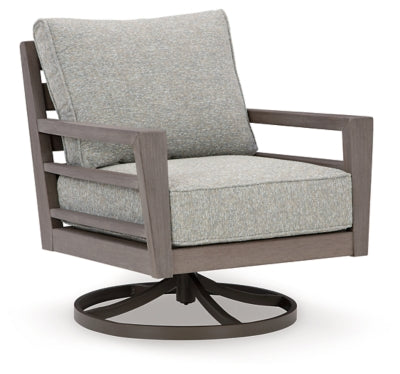 Sillón giratorio para exteriores Hillside Barn con cojín - Gris/Marrón